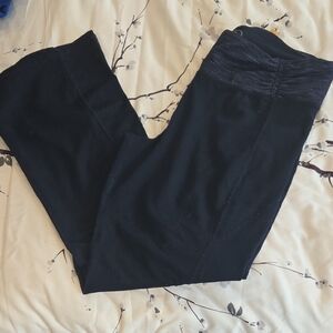 Navy Blue Tangerine Leggings W/ Textured Waist